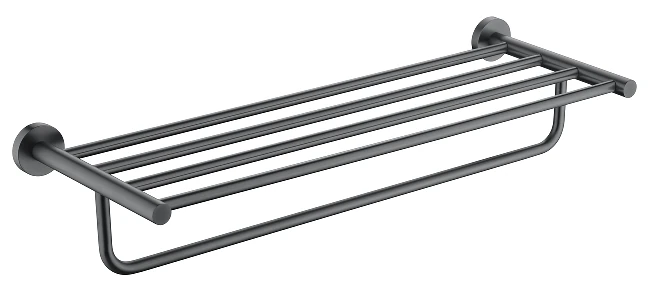Towel shelf with bar LS-1218 — Gun grey
