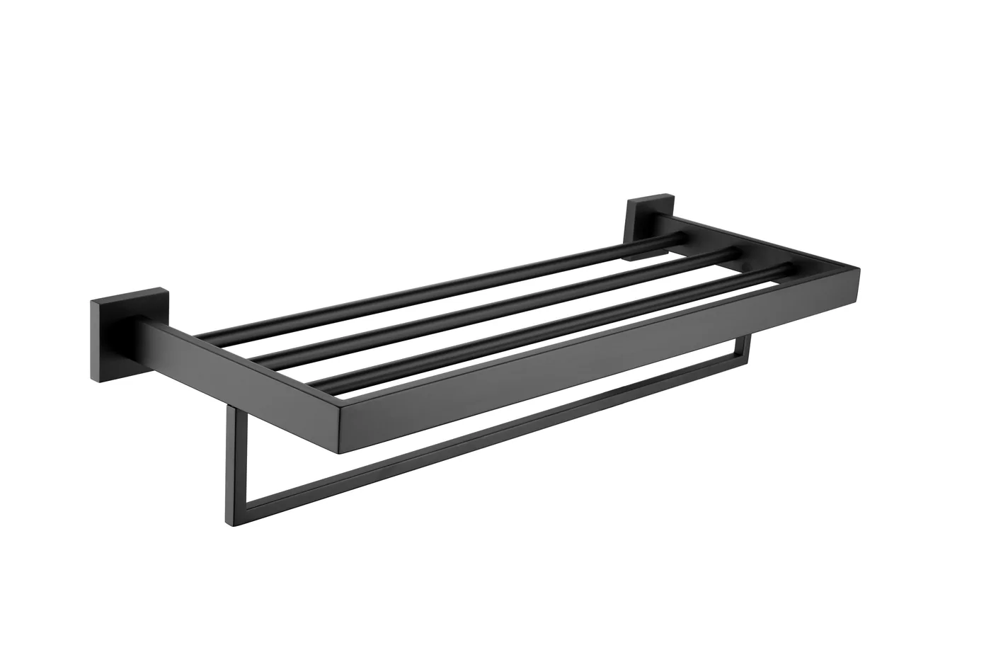 Towel shelf with bar LS-2918 — Matt black