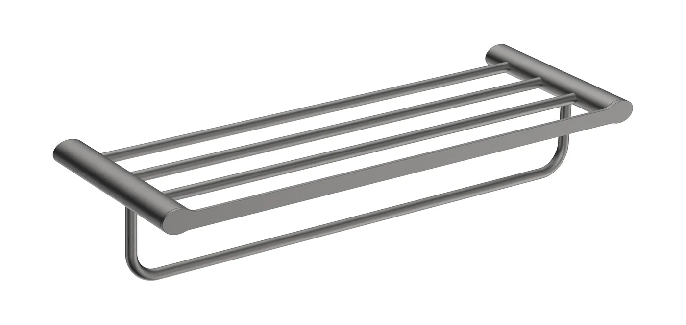 Towel shelf with bar LS-9218 — Gun grey