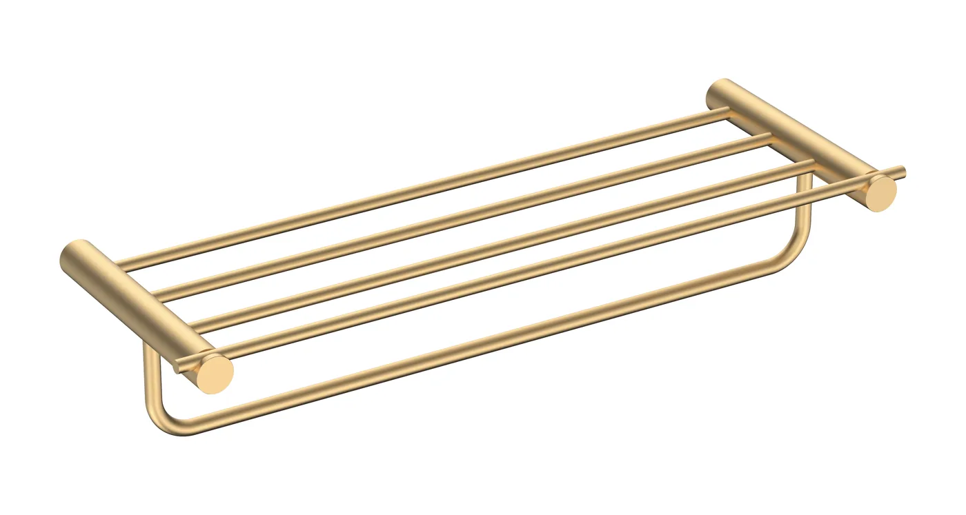 Towel shelf with bar LS-9318 — Brushed gold